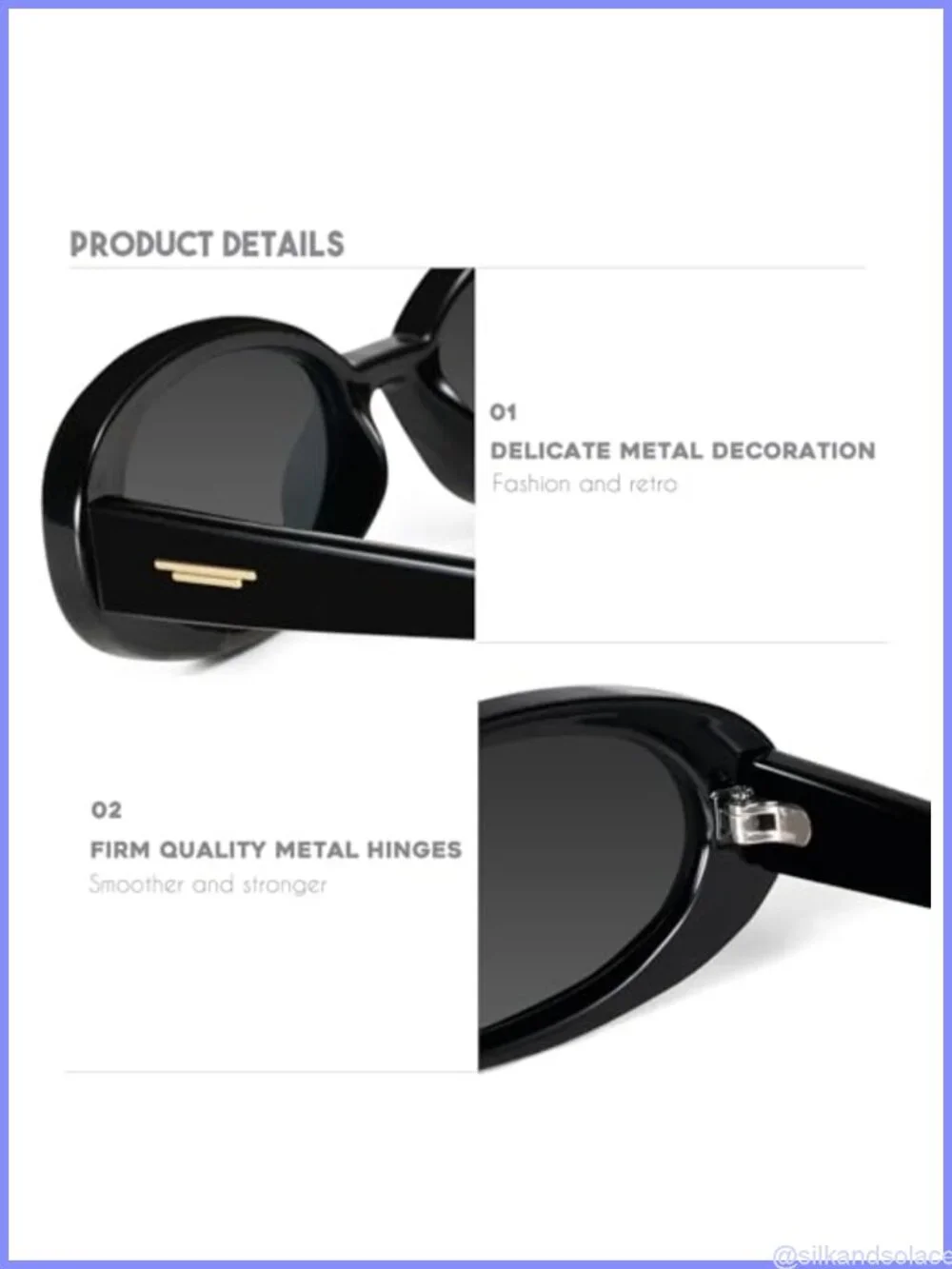 Retro Thick Oval Sunglasses UV Protection Small Face Women Teens